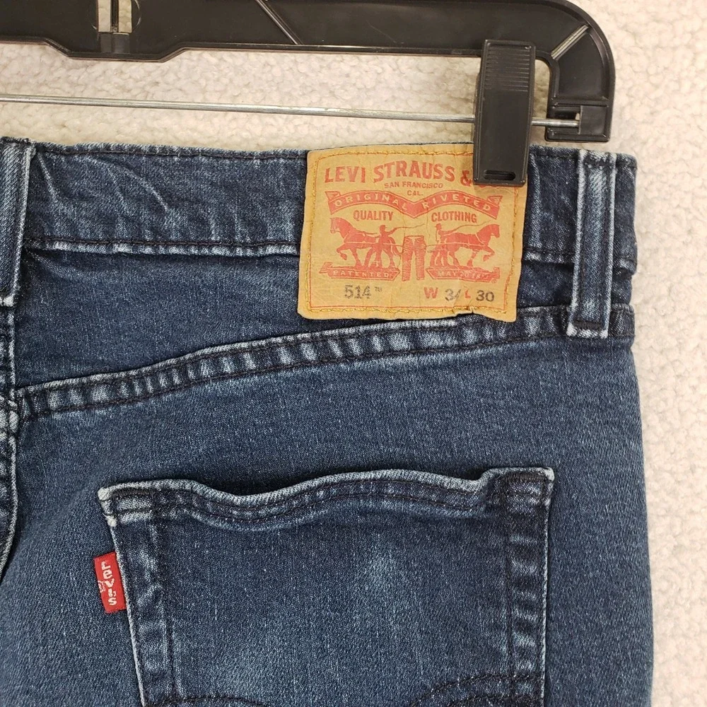 Levi's 514 Straight Fit Jeans Mens 34x30 (fits 34x29) Blue Denim Casual Classic